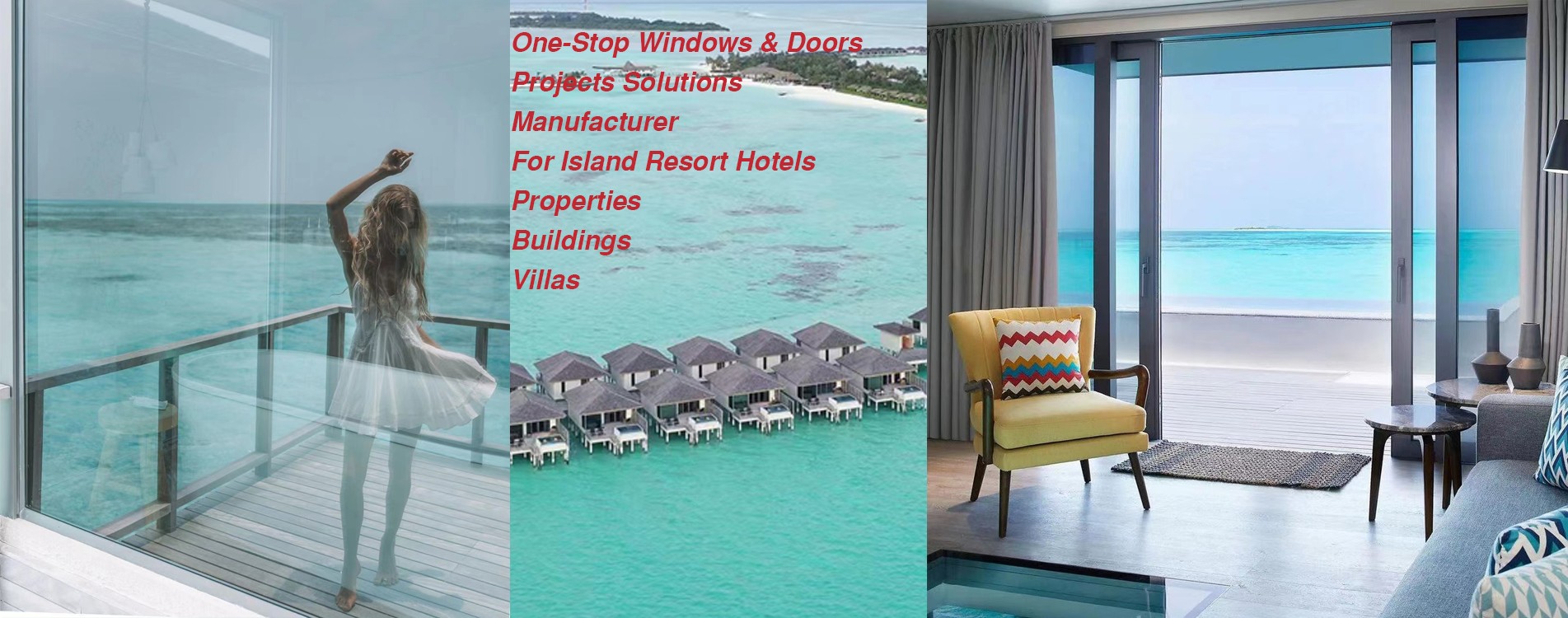 Aluminum Windows Doors For Island Resort Hotels Professional Manufacturer